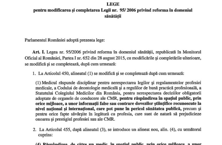 Libertatea medicilor sub semnul întrebării: când protecția sănătății riscă să devină cenzură